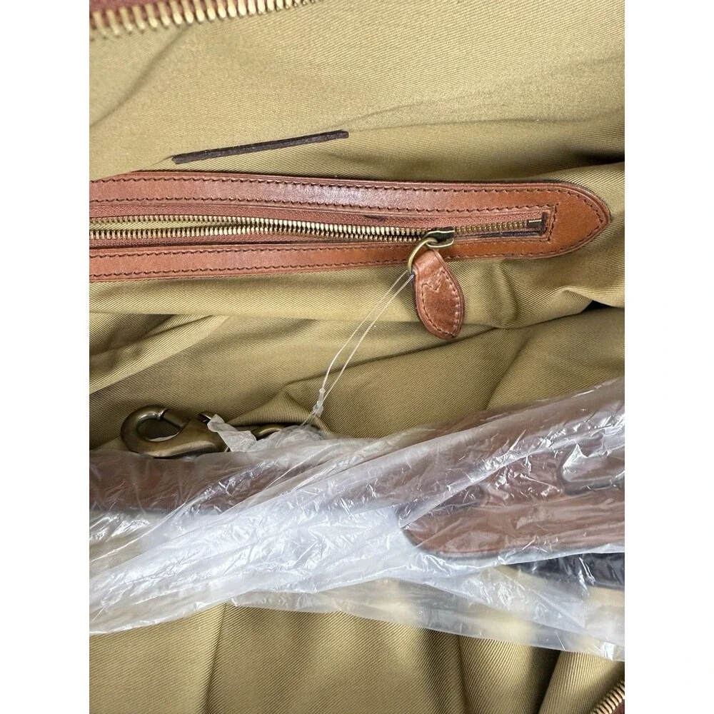 Polo Ralph Lauren Duffle Bag Safari XL Tan Cognac Canvas Leather  (23 x 12 x 10)